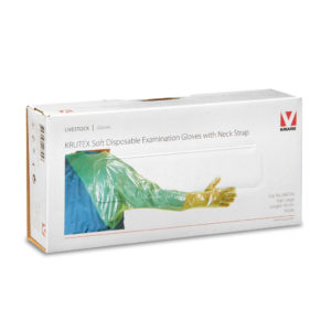 Veterinärhandschuhe Soft 90 cm grün KRUTEX mit Schulterschutz, 50 Stück